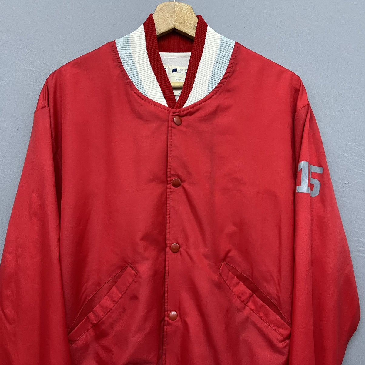 Vintage Vintage 90s PALOMAR Red Satin Varsity Jacket Made in Usa Size US M / EU 48-50 / 2 - 3 Thumbnail