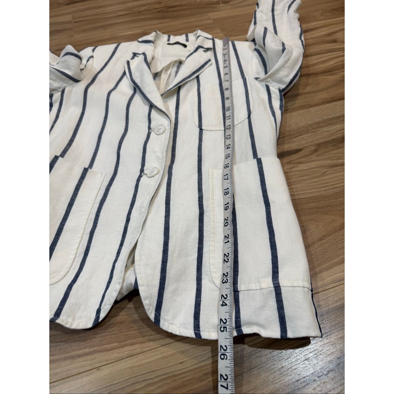 Theory Theory Blazer Jacket 'Brightdale' Cream Wide Blue Gray Strip Size M / US 6-8 / IT 42-44 - 7 Thumbnail