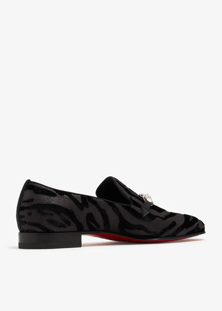Christian Louboutin os11x0526 Equiswing Velvet Loafers in Black Size US 8 / EU 41 - 4 Thumbnail