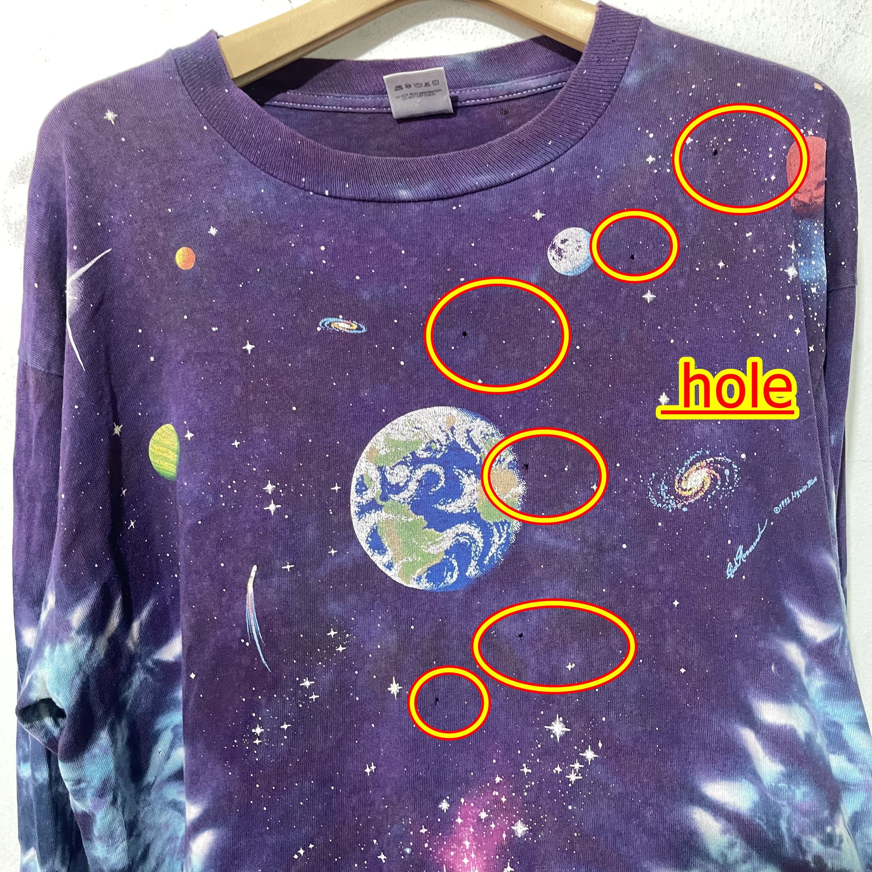 Vintage Vintage 90s Galaxy Space Long Sleeve Shirt Size US L / EU 52-54 / 3 - 7 Thumbnail