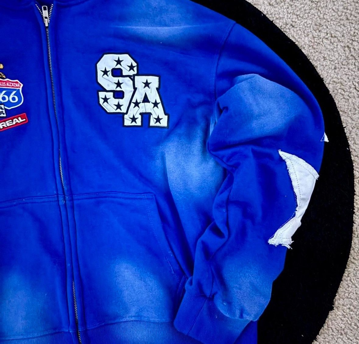 Other blue acid wasted patched Graphic zip up Size US S / EU 44-46 / 1 - 3 Thumbnail