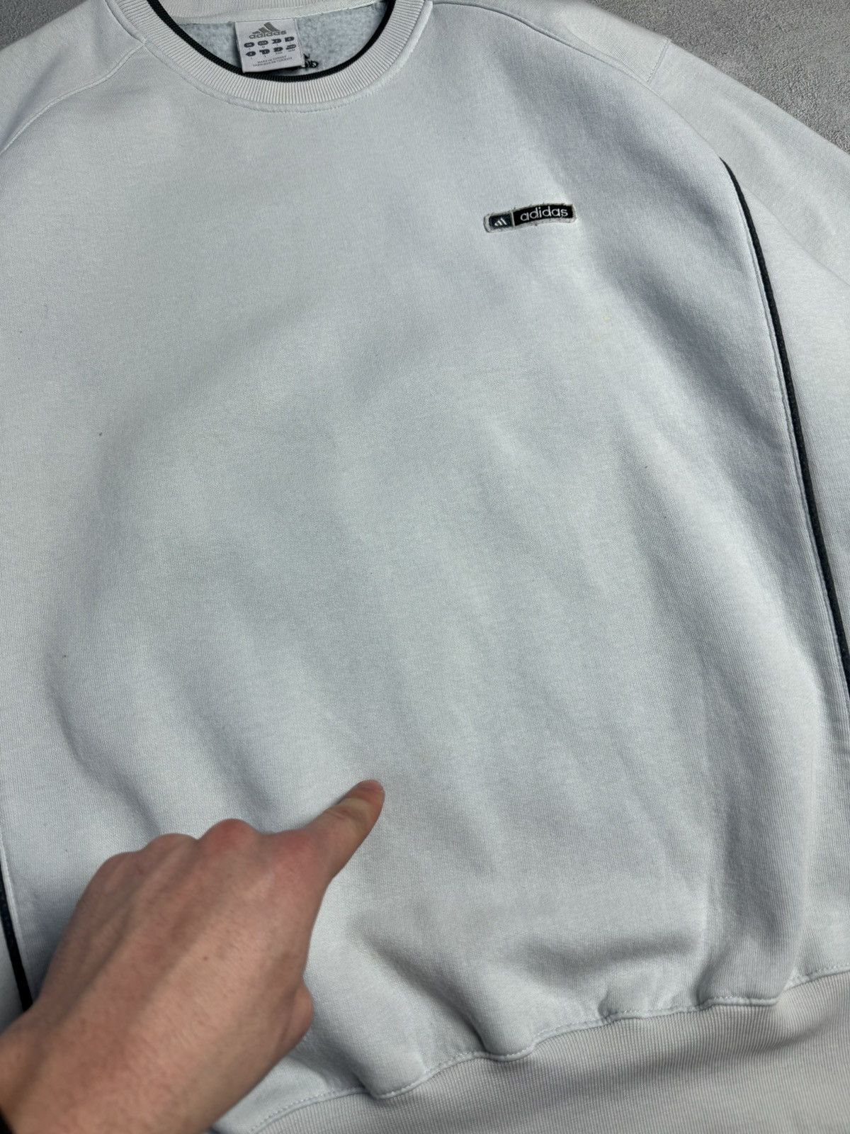 Adidas Vintage 00s Adidas Small Logo Cotton Crewneck Sweatshirt Size US L / EU 52-54 / 3 - 10 Thumbnail