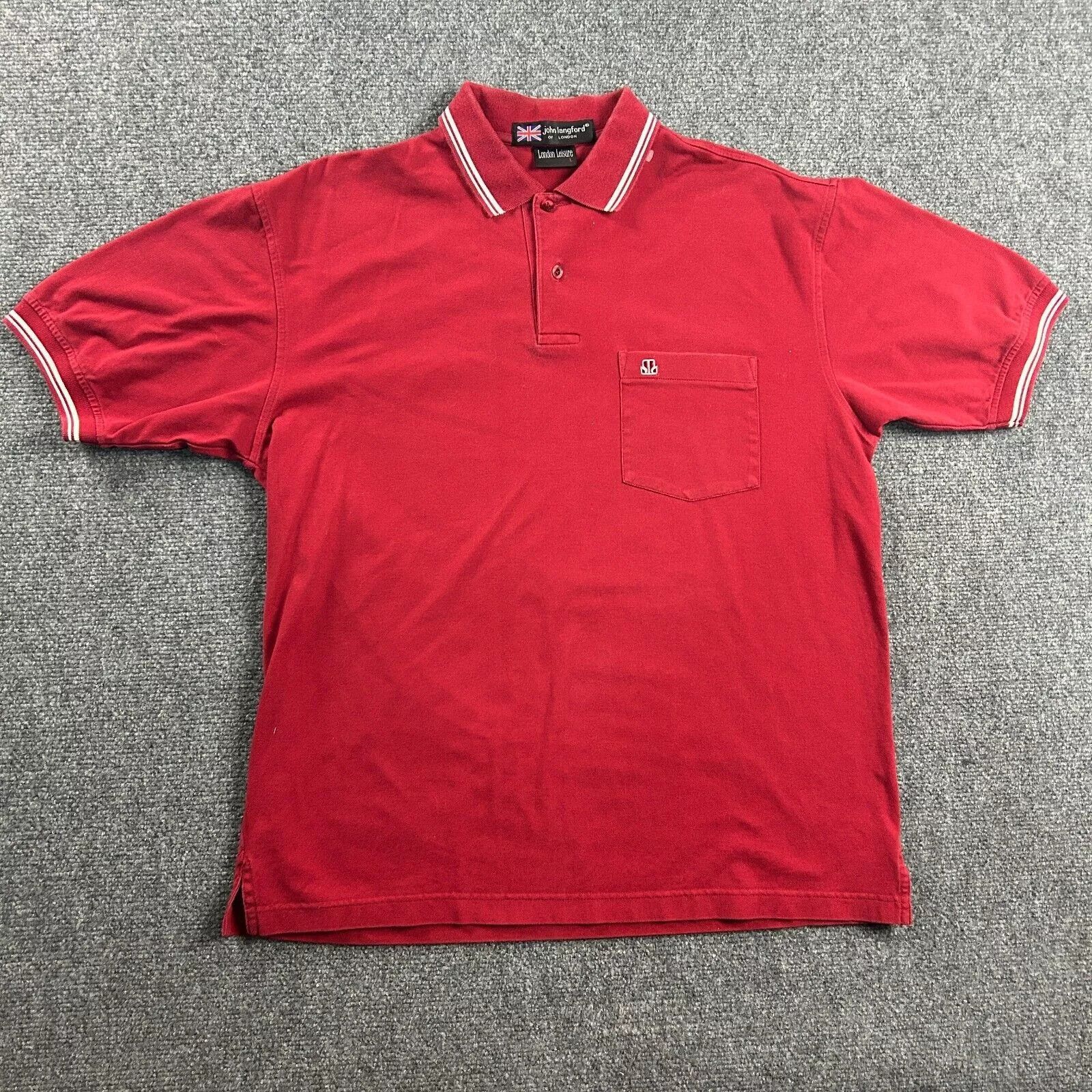 Other John Langford Polo Shirt Adults Large Red London Cotton Mens Size US L / EU 52-54 / 3 - 1 Thumbnail