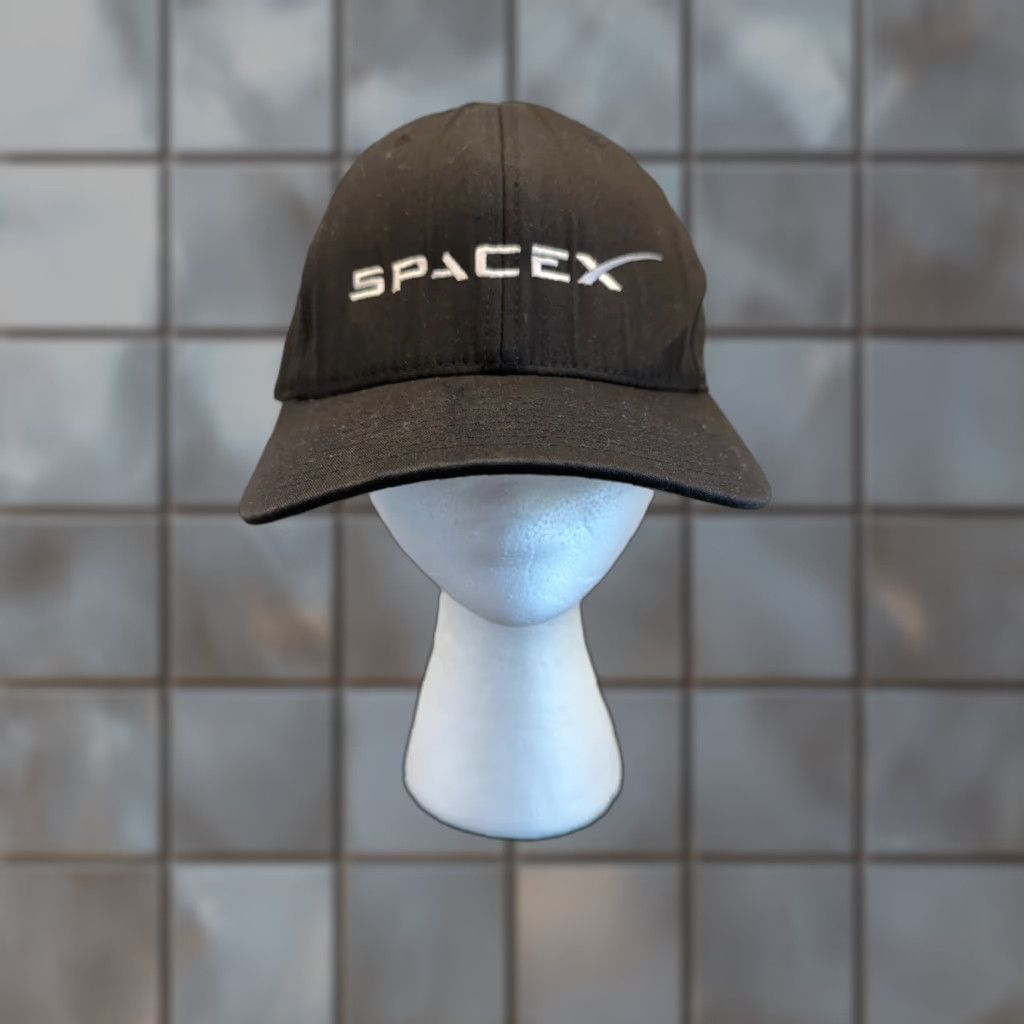 Vintage SpaceX Hat Mens Small Black Flexfit Yupoong Performance Space Embroidered Logo Size ONE SIZE - 1 Thumbnail