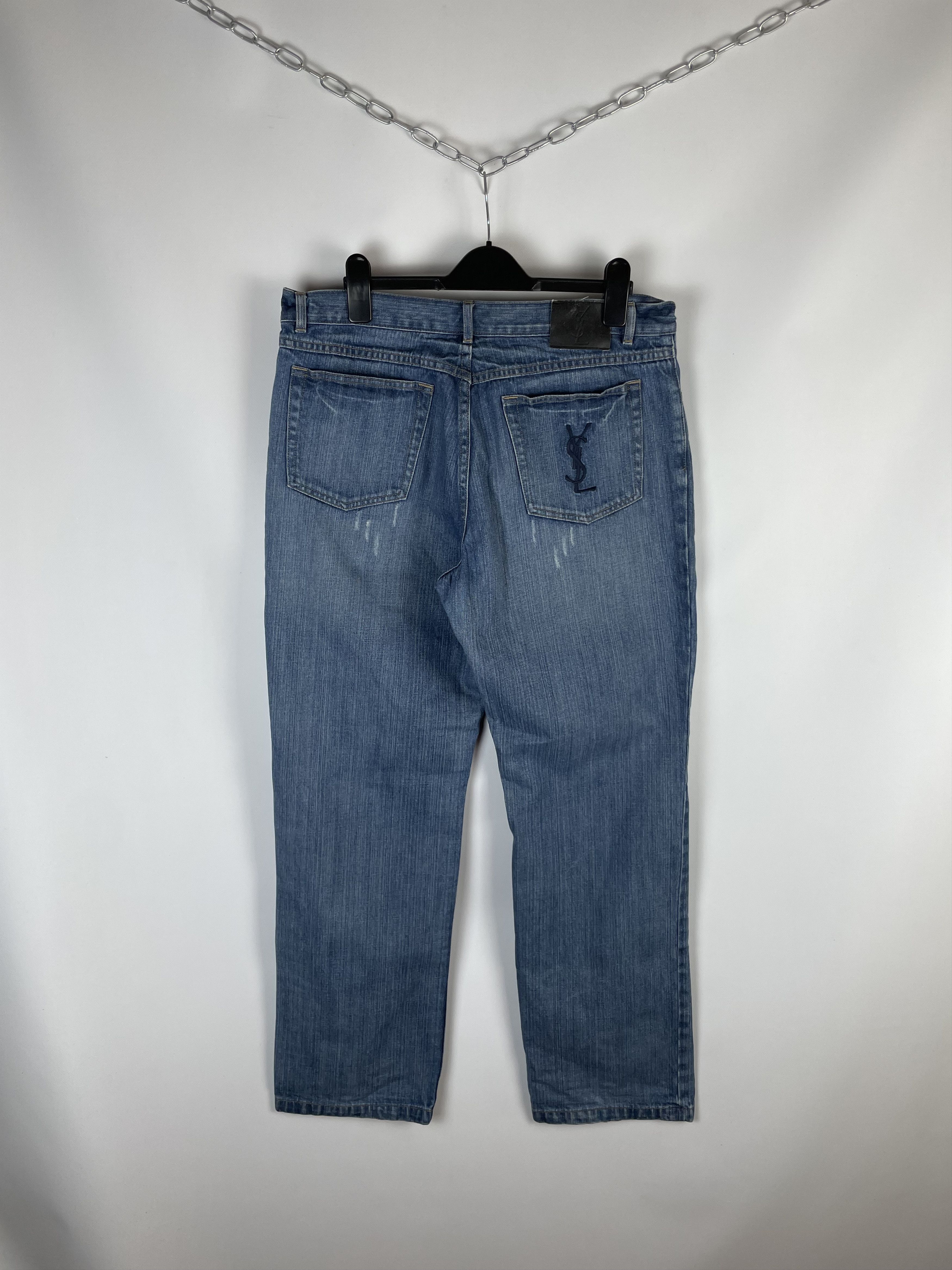 Vintage Yves Saint Laurent Vintage Jeans Denim Big Logo 90s Size US 36 / EU 52 - 1 Thumbnail