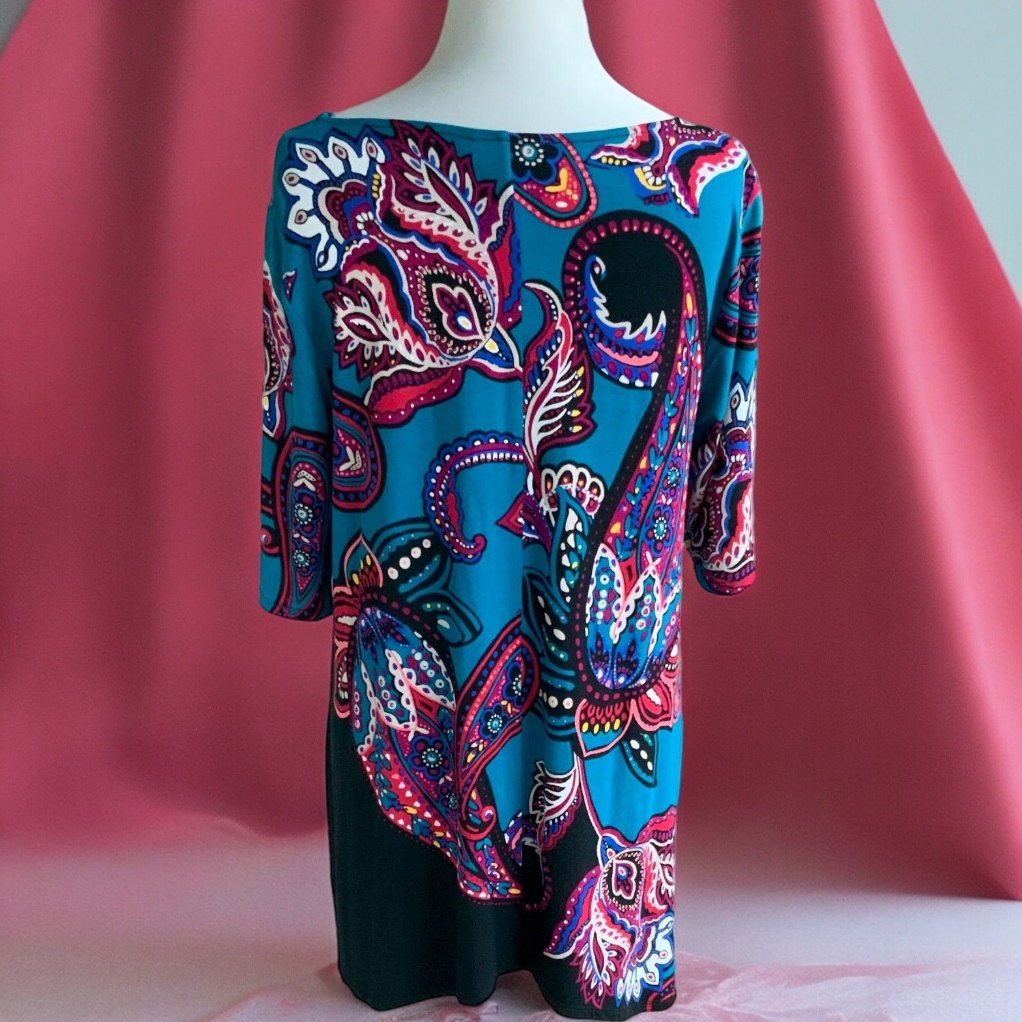 Designer Dana Buchman Short Sleeve Paisley Print Tunic Medium Size M / US 6-8 / IT 42-44 - 8 Thumbnail
