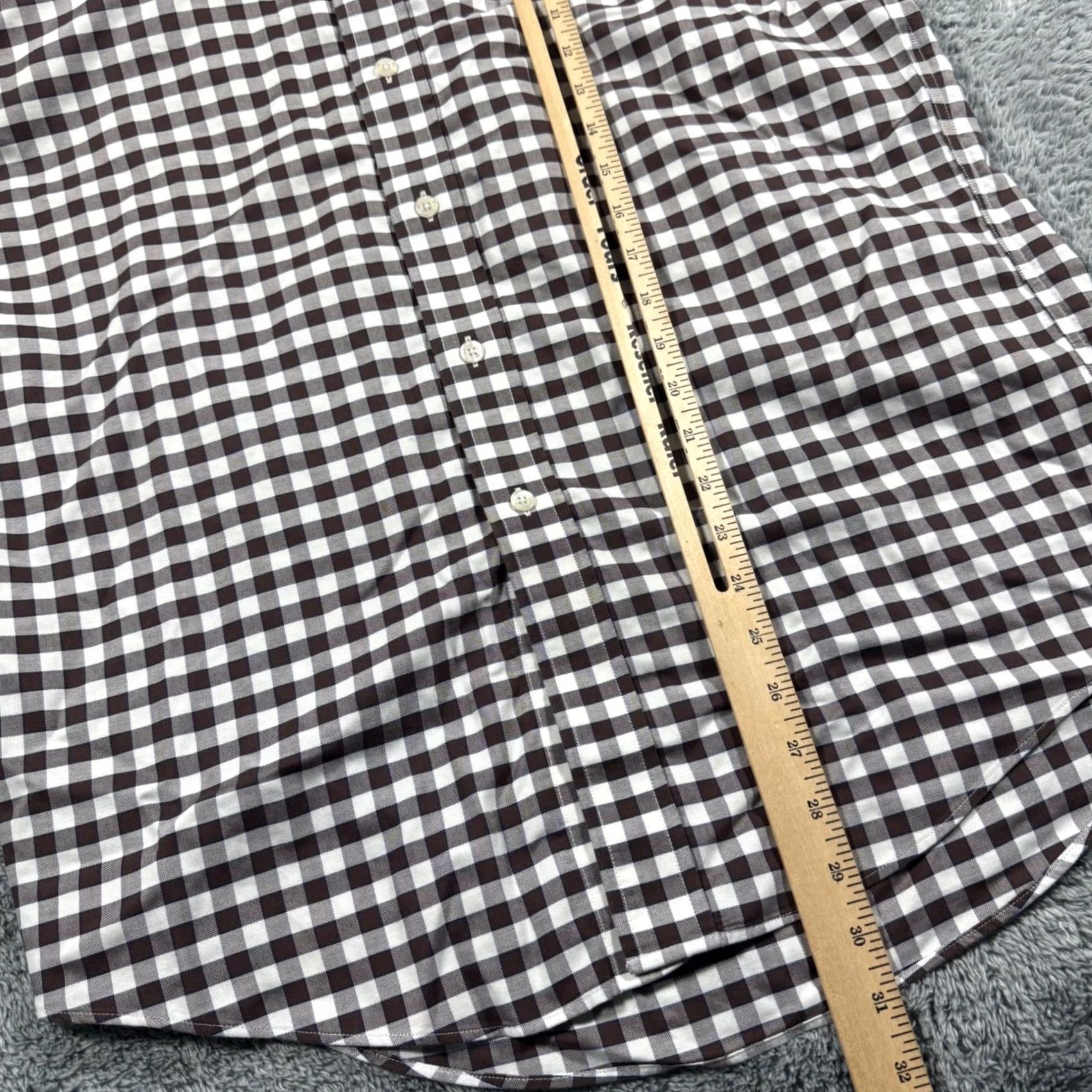 Brooks Brothers Brooks Brothers Brown Gingham Check Supima Cotton Chest Logo Button Shirt Size M Mens Size US M / EU 48-50 / 2 - 7 Thumbnail