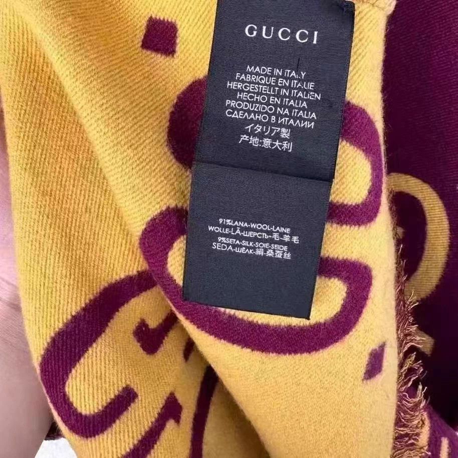 Gucci Gucci all over print double-sided wool scarf Size ONE SIZE - 3 Thumbnail