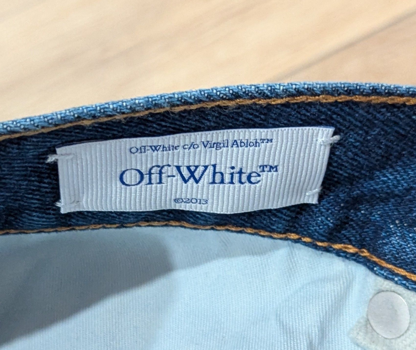 Off-White OFF-WHITE Zip Tab Detail Skate Jeans Blue 33 Size US 33 - 7 Thumbnail