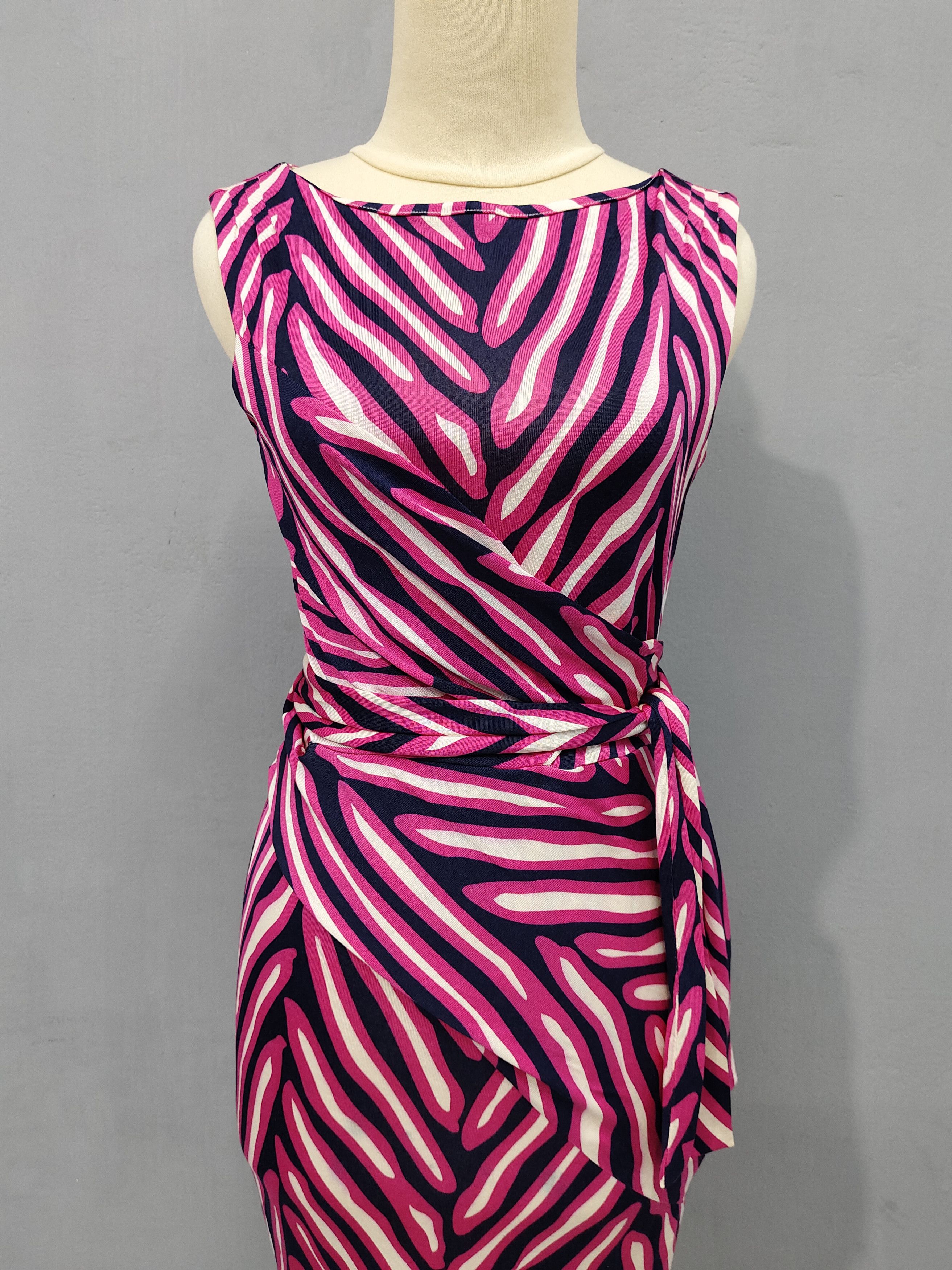 Diane von Furstenberg Diane von Furstenberg - Abstrac Zebra Print Draped Bodycon Size S / US 4 / IT 40 - 2 Thumbnail