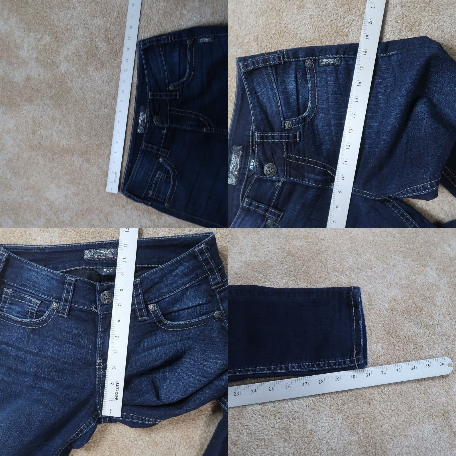 Silver Jeans Co. Silver Jeans Suki Skinny Jeans Women's 27x31 Blue Stretch Denim Pants Size 27" / US 4 / IT 40 - 8 Thumbnail