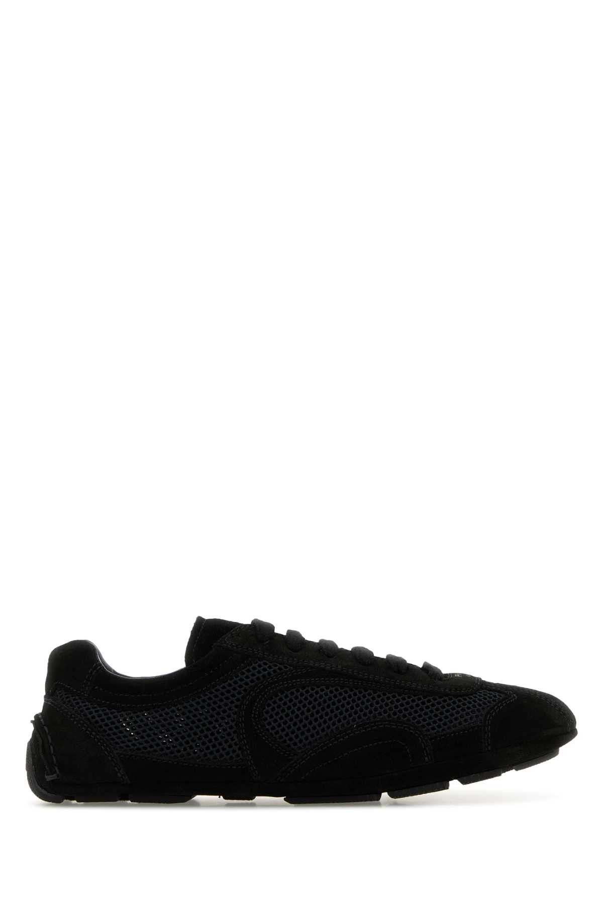 Black Suede And Mesh Montecarlo Sneakers