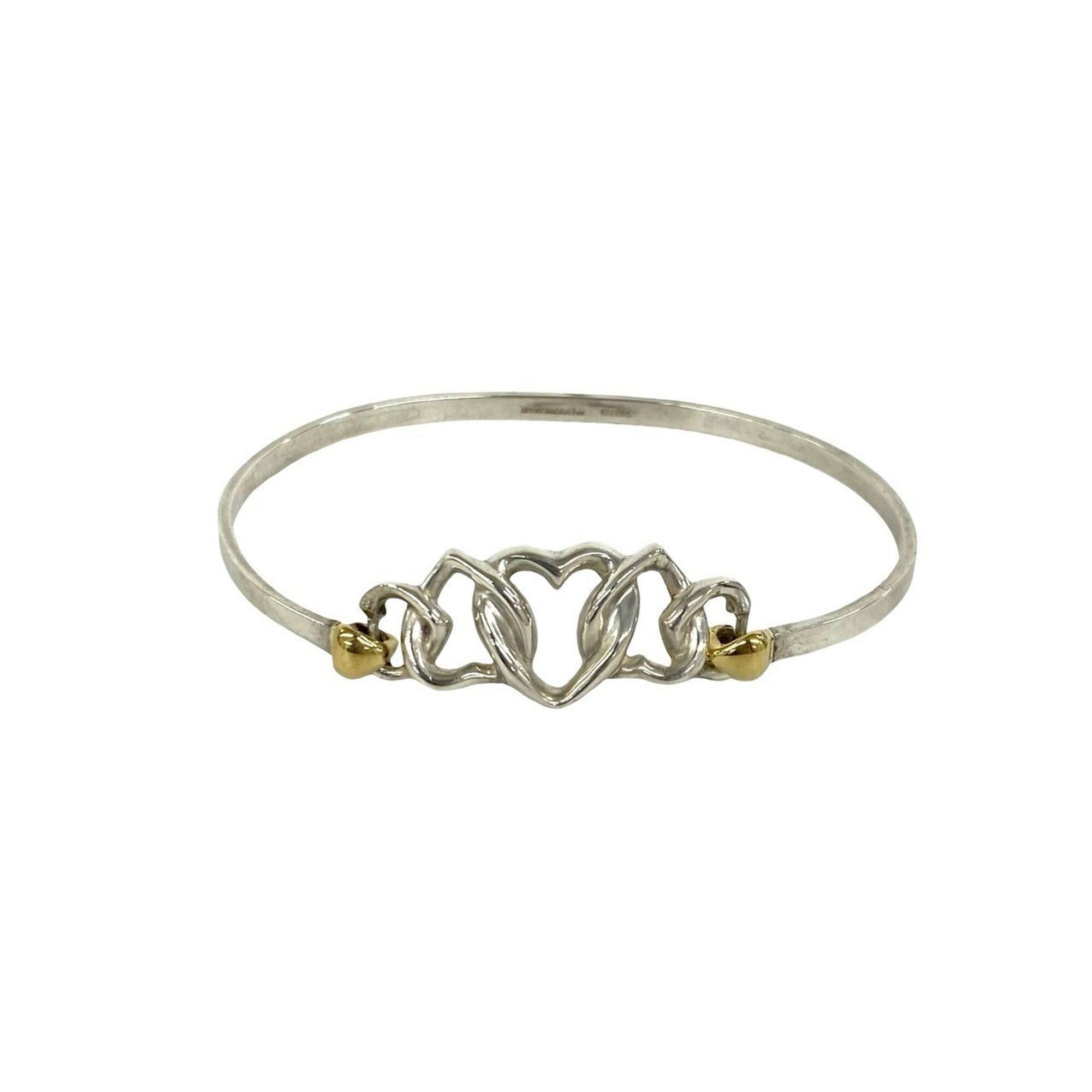 Tiffany & Co. TIFFANY&Co. Tiffany Vintage Triple Heart Combination Bangle, Sterling Silver 925 Bracelet, 61933 Size ONE SIZE - 1 Thumbnail