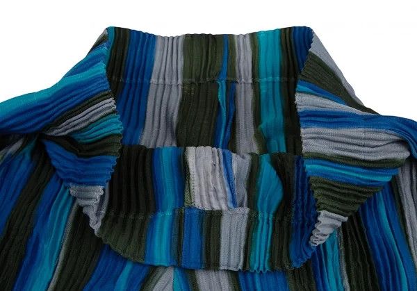 Issey Miyake Pleated Stripe Half Pants in Teal Gray Size US 38 / EU 54 - 5 Thumbnail