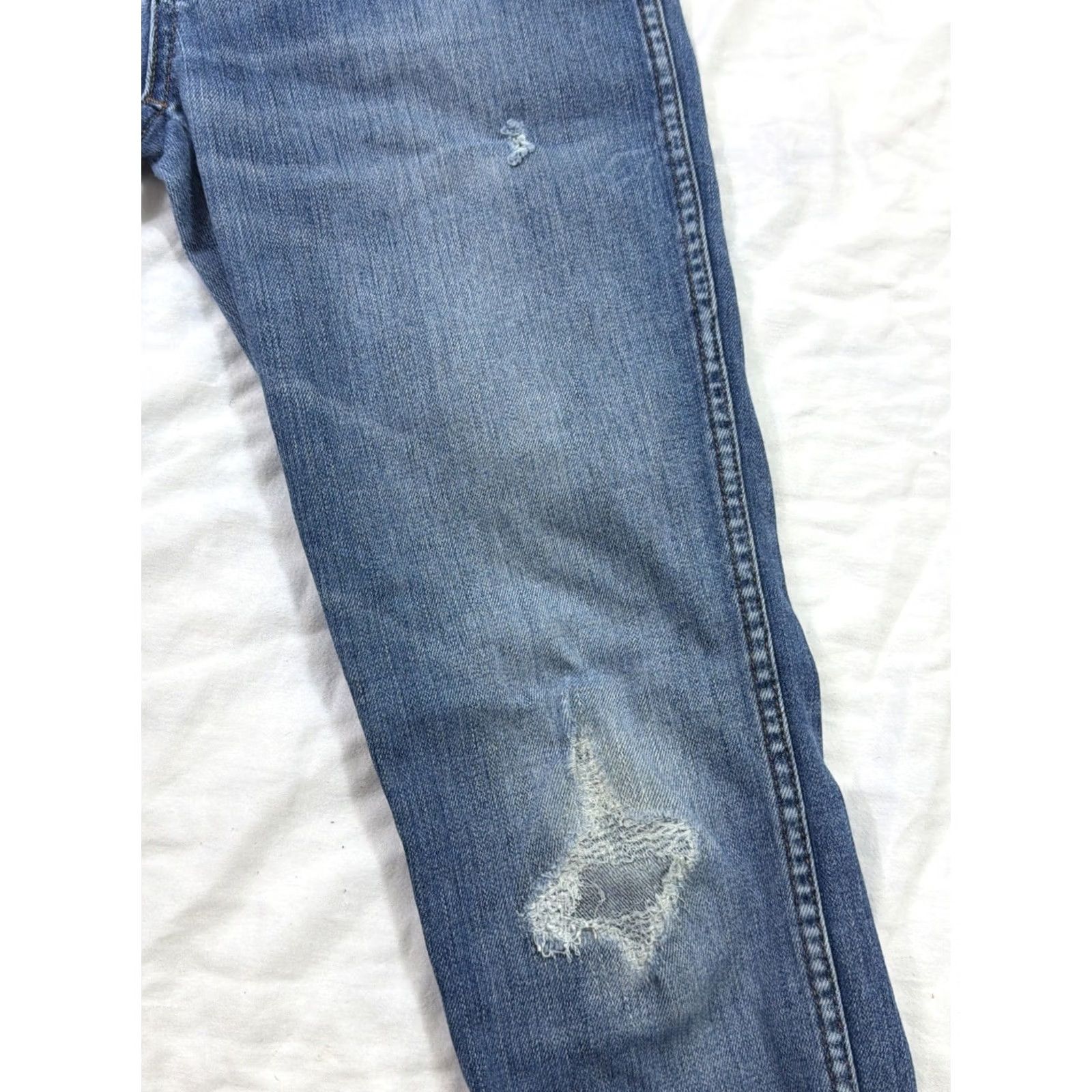 Madewell VINTAGE Madewell 9” High Rise Skinny Jeans Womens 28x27 Medium Wash Distressed Blue 28 Skinny Womens Jeans Size ONE SIZE - 6 Thumbnail