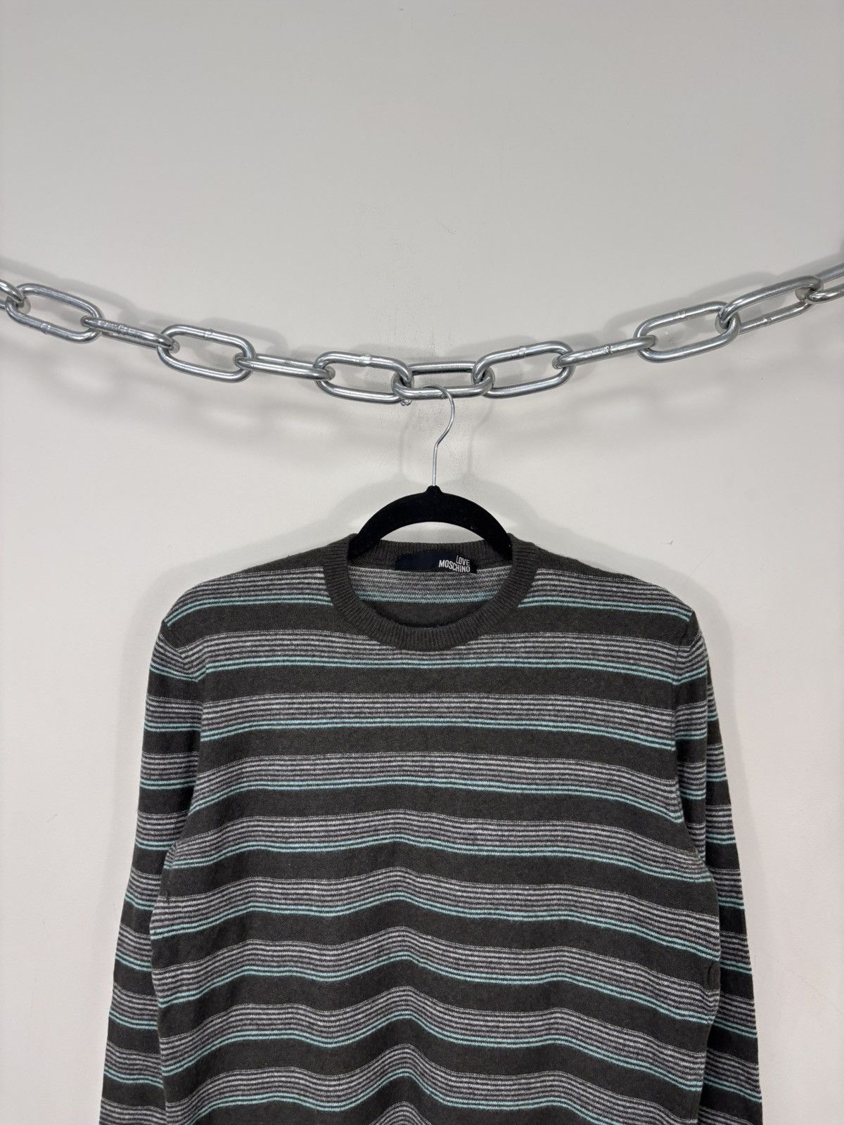 Love Moschino Love Moschino Women’s Multicolor Striped Wool Blend Sweater Size L / US 10 / IT 46 - 2 Thumbnail