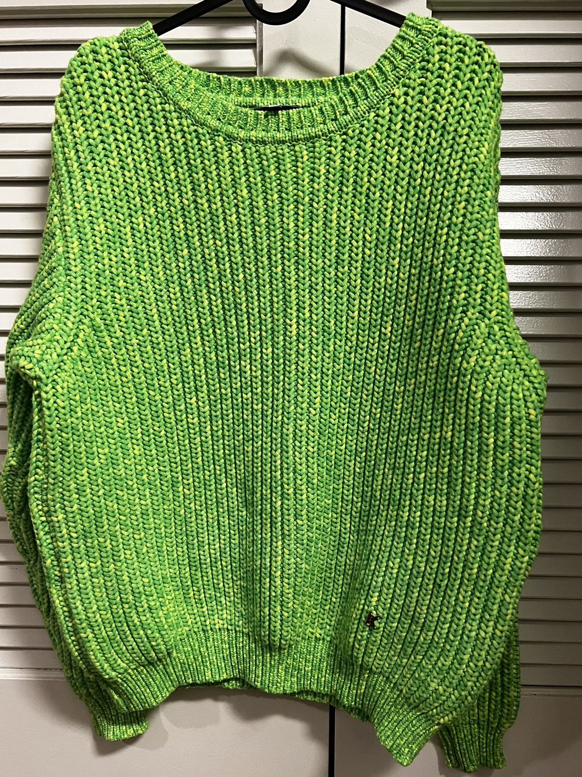 image of Kenzo Neon Green Oversized Sweater, Women's (Size Small)