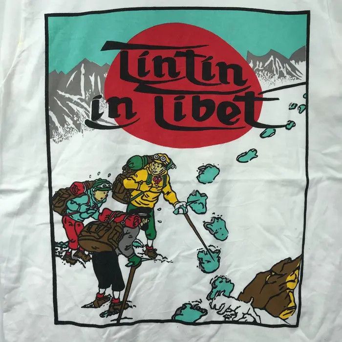Vintage Vtg 90’ The Adventures Of TINTIN In TIBET CARTOON Tee Shirt Size US S / EU 44-46 / 1 - 5 Thumbnail