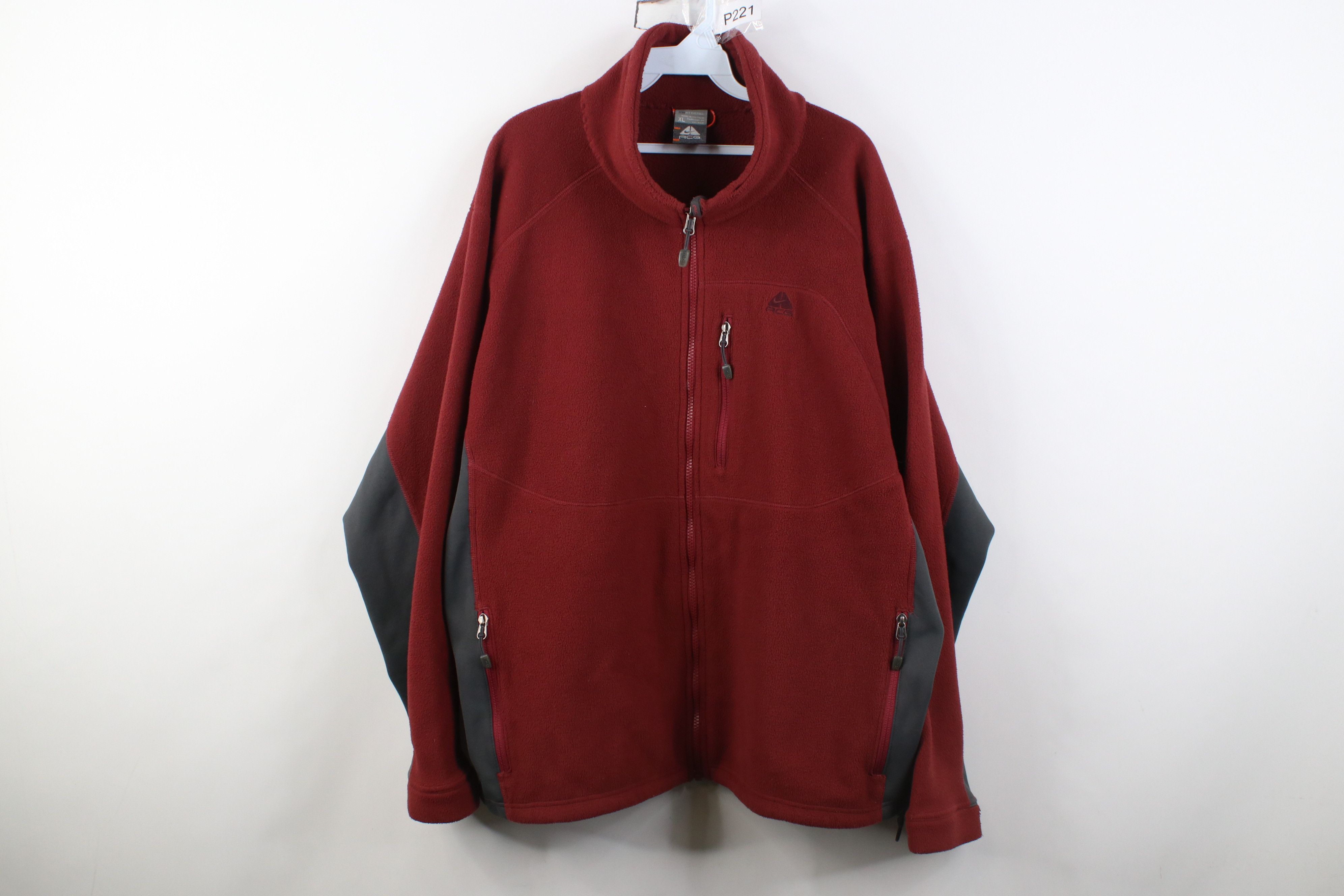 Nike Vintage Y2K Nike ACG Mini Swoosh Fleece Full Zip Jacket Red Size US L / EU 52-54 / 3 - 1 Thumbnail