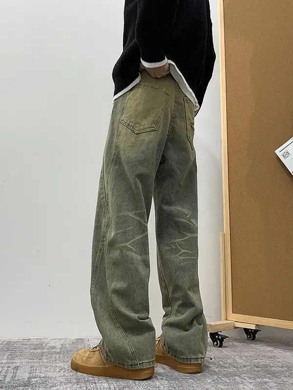 Japanese Brand Retro loose straight leg wide leg jeans Size US 32 / EU 48 - 3 Thumbnail
