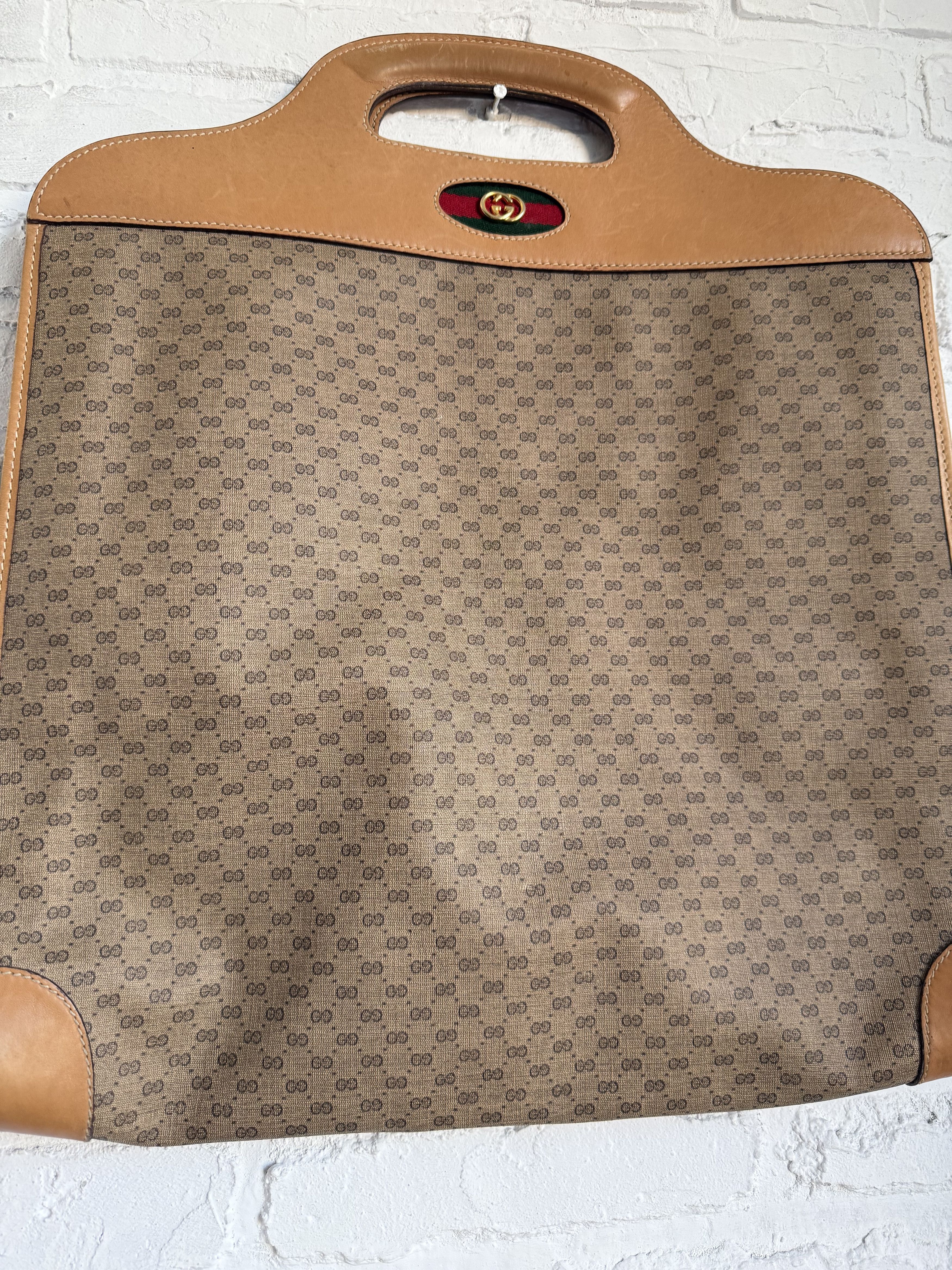 Gucci Vintage 80s Gucci monogram tote bag canvas GG logo Size ONE SIZE - 4 Thumbnail
