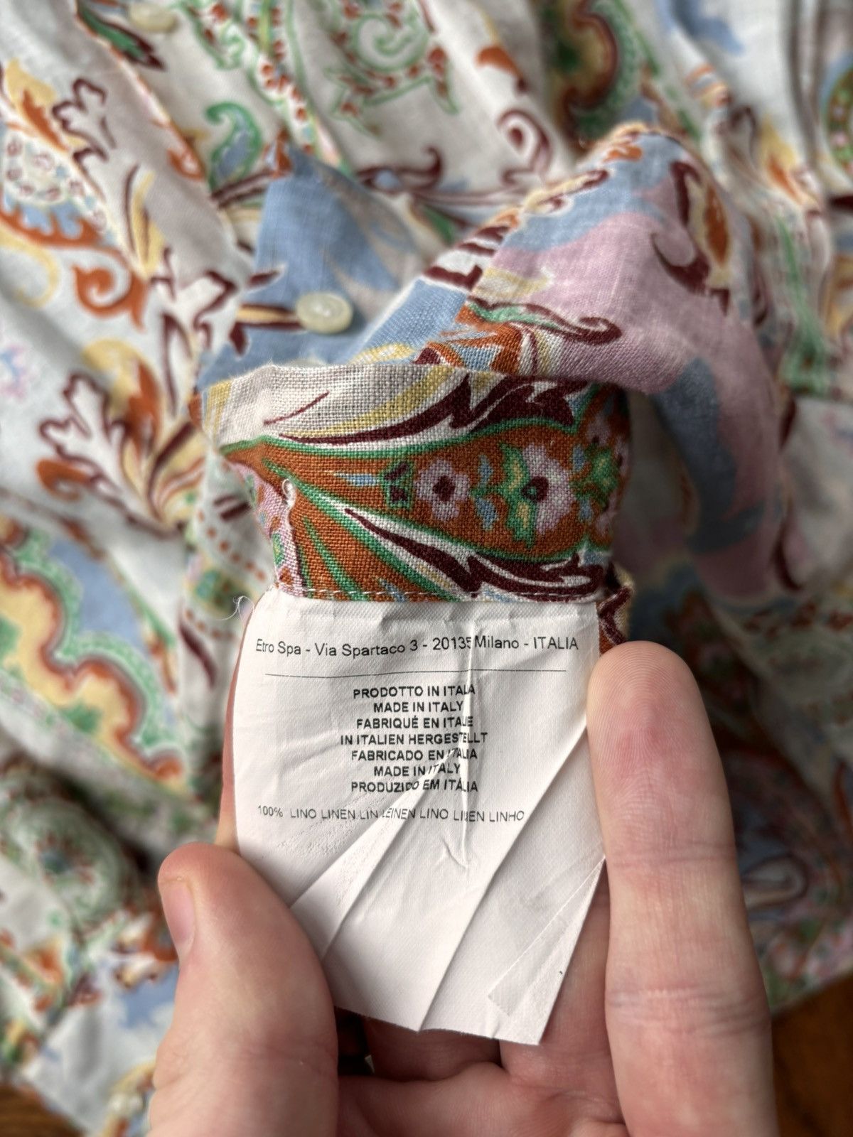 Designer × Etro Etro 35 Linen Button Up Dress Shirt Italy Paisely ETRO Italy Size US S / EU 44-46 / 1 - 4 Thumbnail