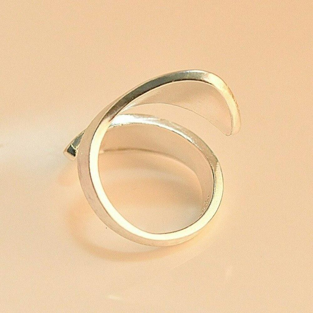 Designer Silver Carved Engraving Dandelion Open Ring Size ONE SIZE - 8 Thumbnail