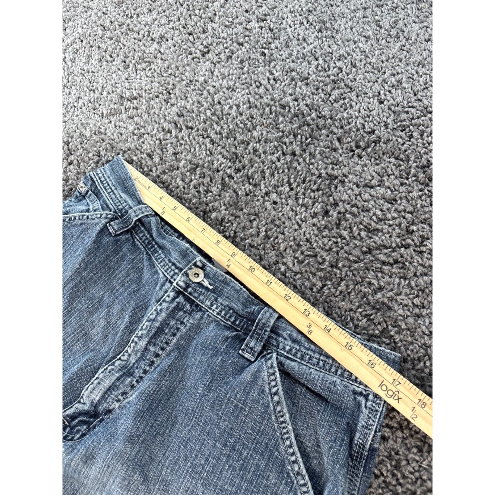 Vintage Urban Pipeline Jeans Men Relaxed Baggy 34x34 Denim Blue Bootcut Regular Inseam 34 Rugged Carpenter Cotton Denim Pants Size US 34 / EU 50 - 4 Thumbnail