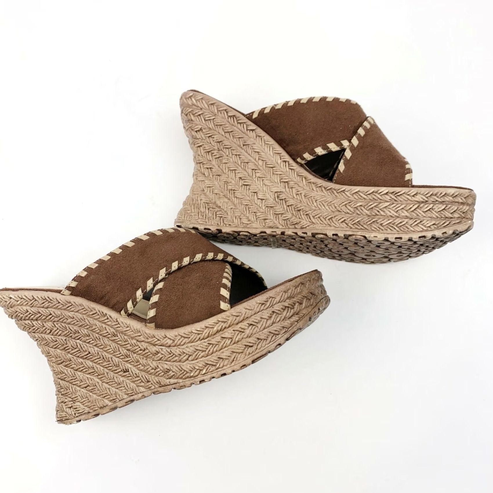 Vintage VINTAGE Fashion Bug Sandal Women's 90s Wedge Slide Brown Suede Size US 6.5 6.5 1/2 Mens Womens Size US 7 / IT 37 - 4 Thumbnail