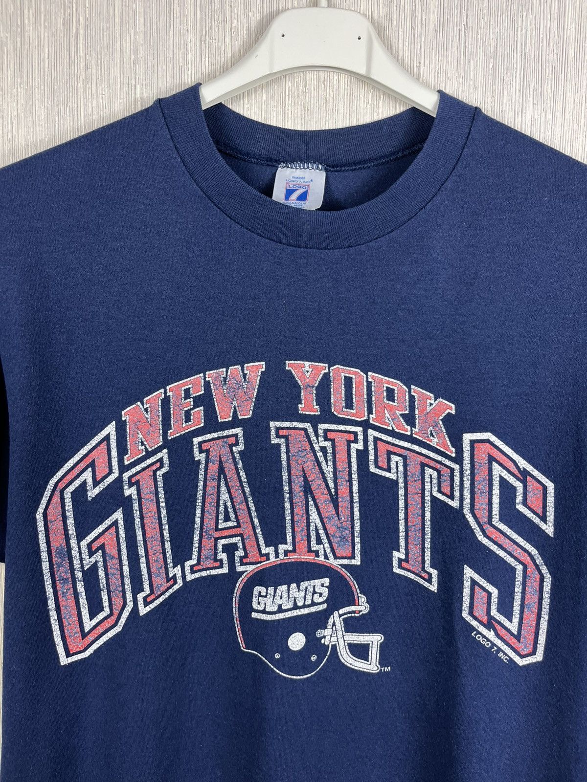 Logo 7 Vintage Logo7 New York Giants navy single stitch t-shirt tee Size US L / EU 52-54 / 3 - 5 Thumbnail