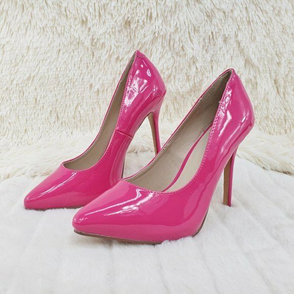 Other Amuse 20 Hot Pink Patent 5" High Heel Shoes Pumps Sizes 8 9 Size US 8 / IT 38 - 5 Thumbnail