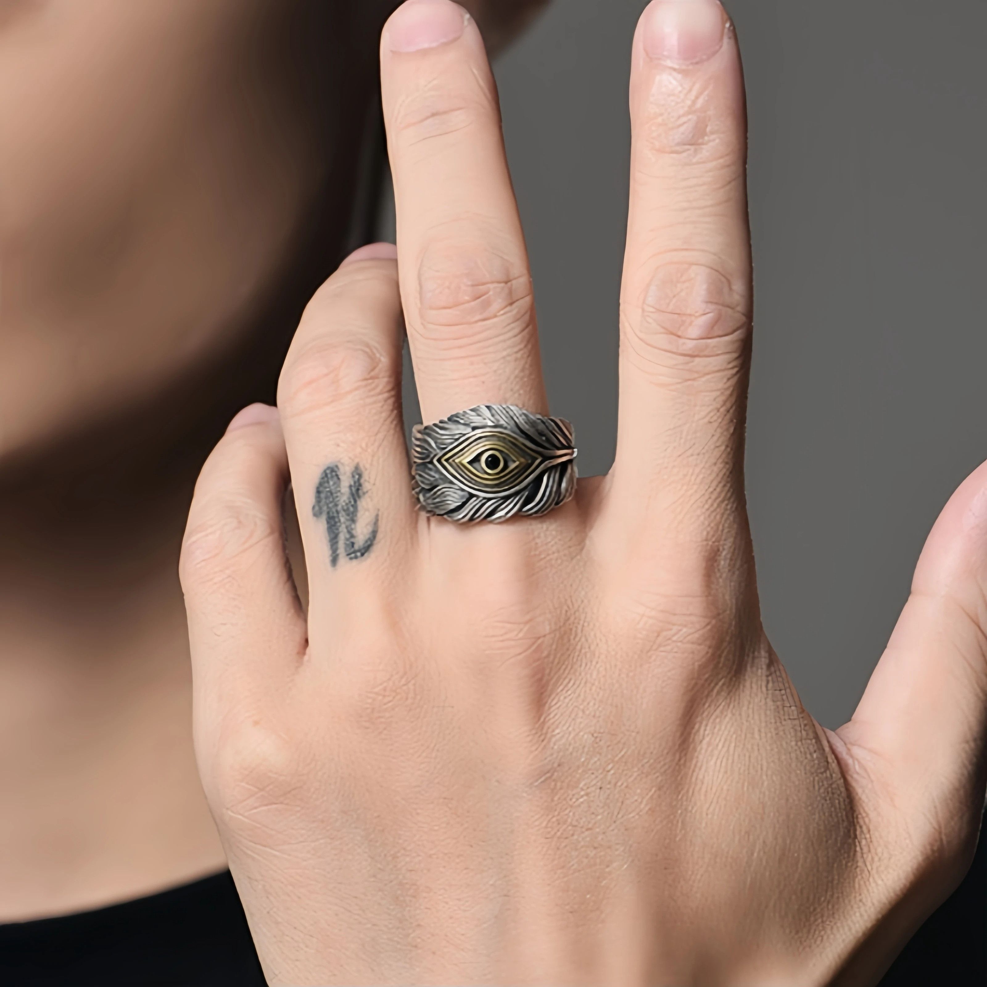 Japanese Brand Retro Feather Ring Size ONE SIZE - 2 Thumbnail