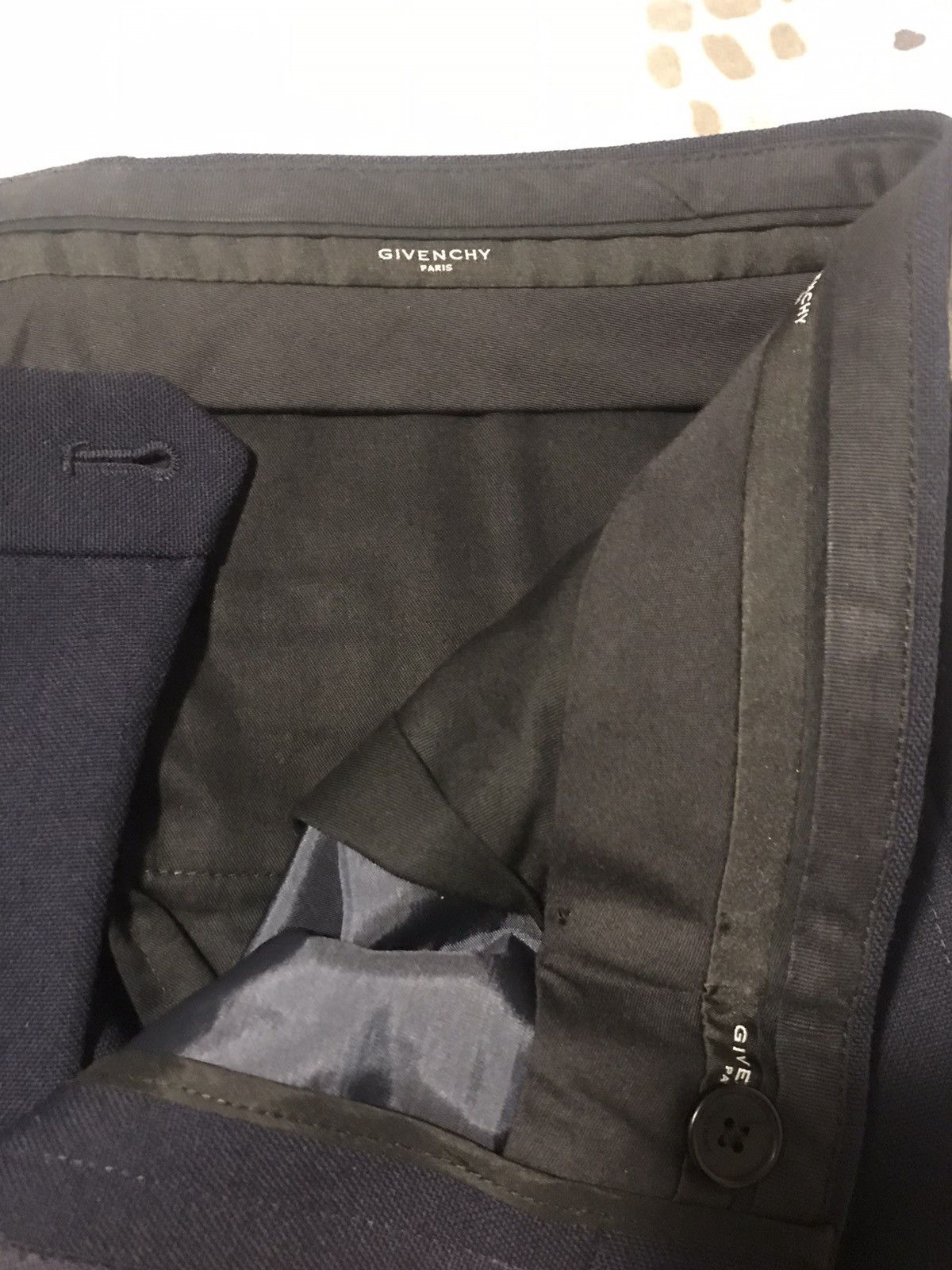 Givenchy Givenchy navy wool trousers Size US 36 / EU 52 - 3 Thumbnail