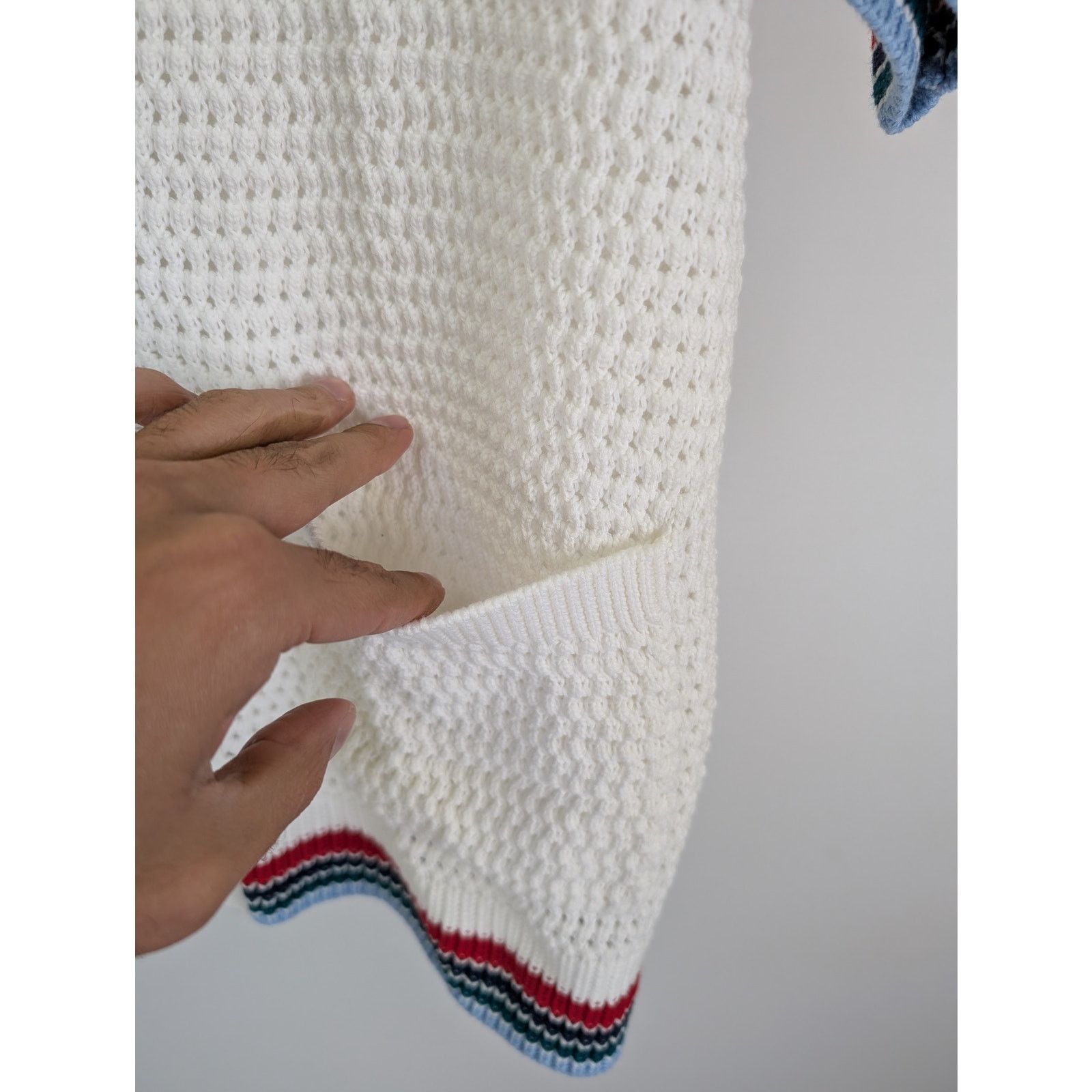 Casablanca o1rshd1 Sporty Faux Crochet Shirt in White Size US M / EU 48-50 / 2 - 6 Thumbnail