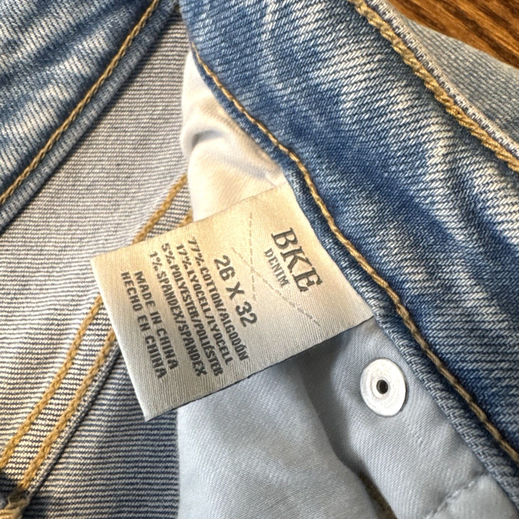 BKE BKE Payton Jeans Womens 28x32 Mid Rise Bootcut Baggy Frayed Hem Light Wash Denim Size 26" / US 2 / IT 38 - 6 Thumbnail