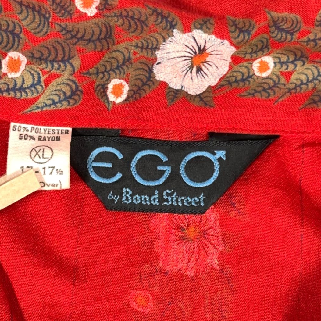 Vintage VINTAGE Ego Bond Street Floral Striped Shirt Adult XL Red 70s Graphic Casual Button-Up long sleeve Mens Size US XL / EU 56 / 4 - 4 Thumbnail