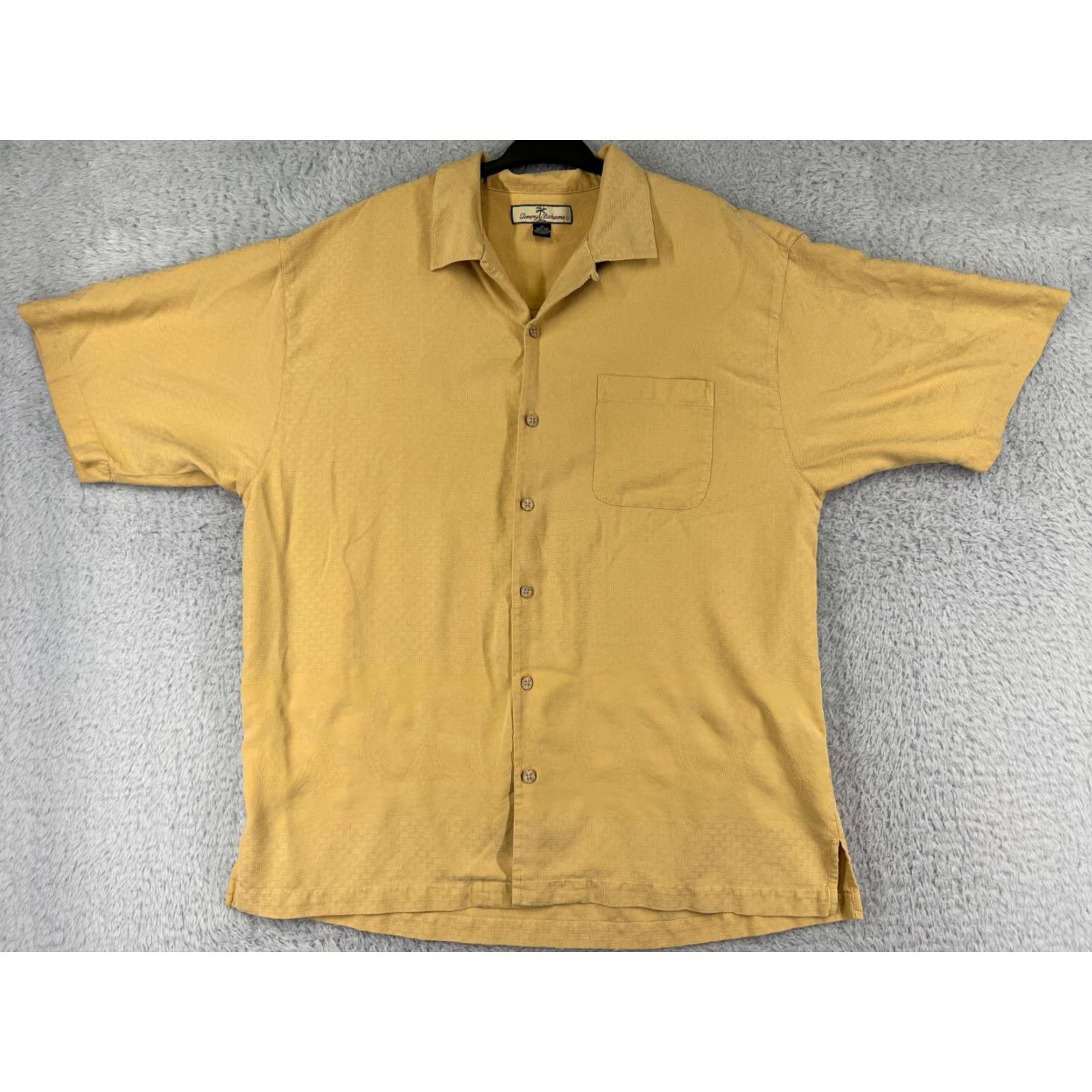 Tommy Bahama Tommy Bahama Shirt Mens Extra Large Yellow Hawaiian Silk Button Up Hula Dancer Size US XL / EU 56 / 4 - 2 Thumbnail