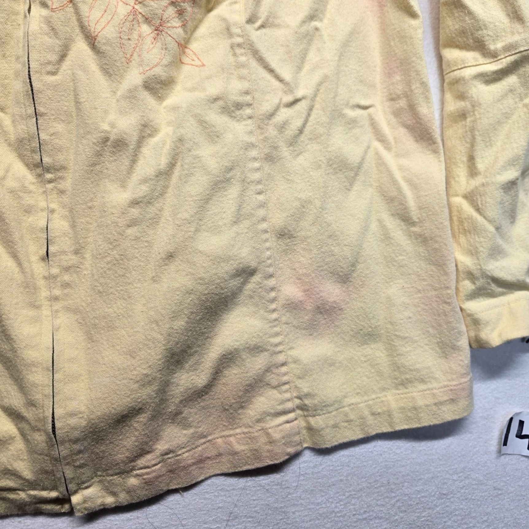 Vintage CJ Banks Yellow Floral Full Zip Jacket Women 2X Adult Spring Cotton Blend Long Sleeve Size XXL / US 16-18 / IT 52-54 - 4 Thumbnail