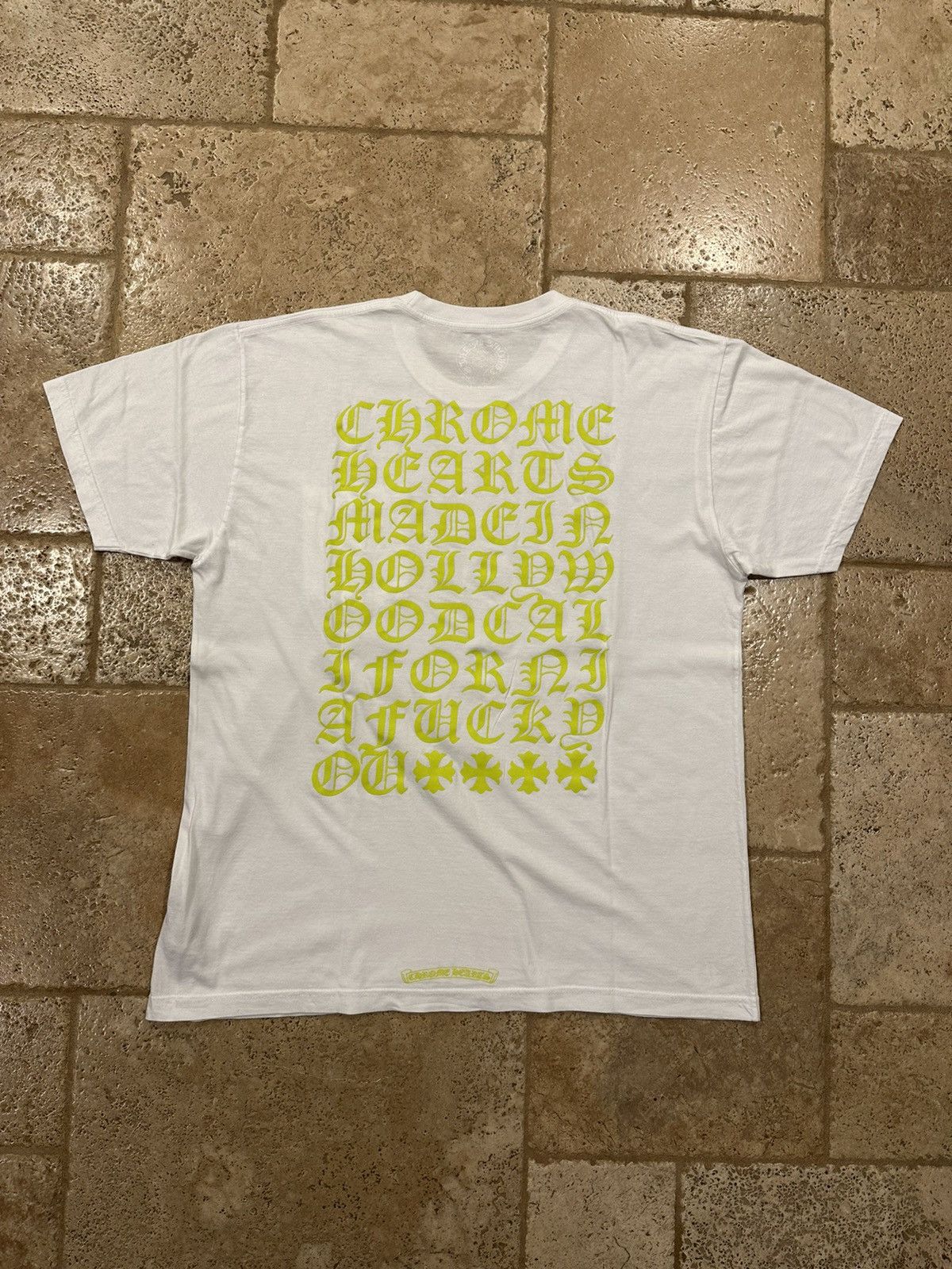Chrome Hearts Chrome Hearts White / Yellow Script Hollywood T-Shirt Size US XL / EU 56 / 4 - 8 Thumbnail