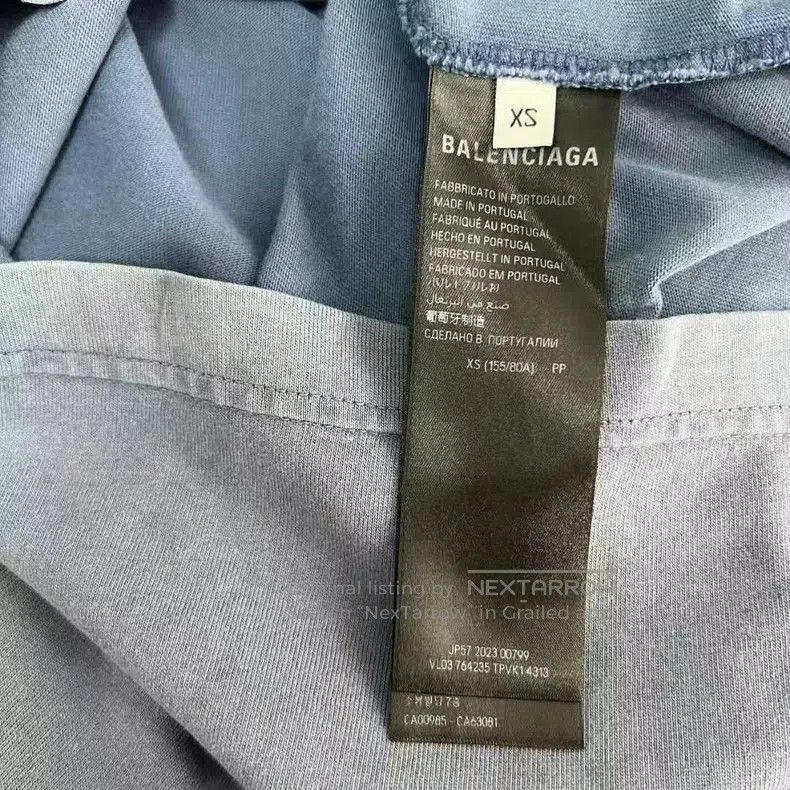 Balenciaga Balenciaga Chest Embroidered Logo Haze Blue Gradient Short Size US XS / EU 42 / 0 - 4 Thumbnail