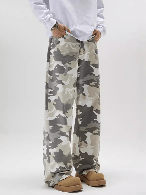 Japanese Brand × Jean Men's gray camouflage loose straight baggy casual pants Size US 32 / EU 48 - 3 Thumbnail