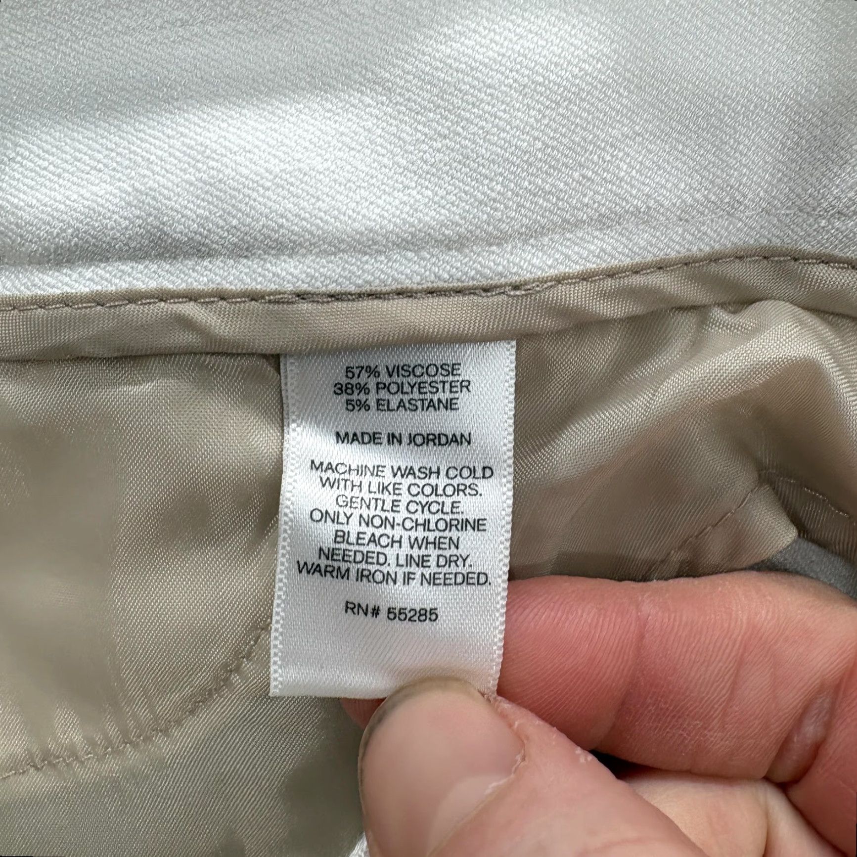 Express VINTAGE EXPRESS Crop Dress Pants Womens 6 White Straight Leg Twill Stretch NWT Size 28" / US 6 / IT 42 - 7 Thumbnail