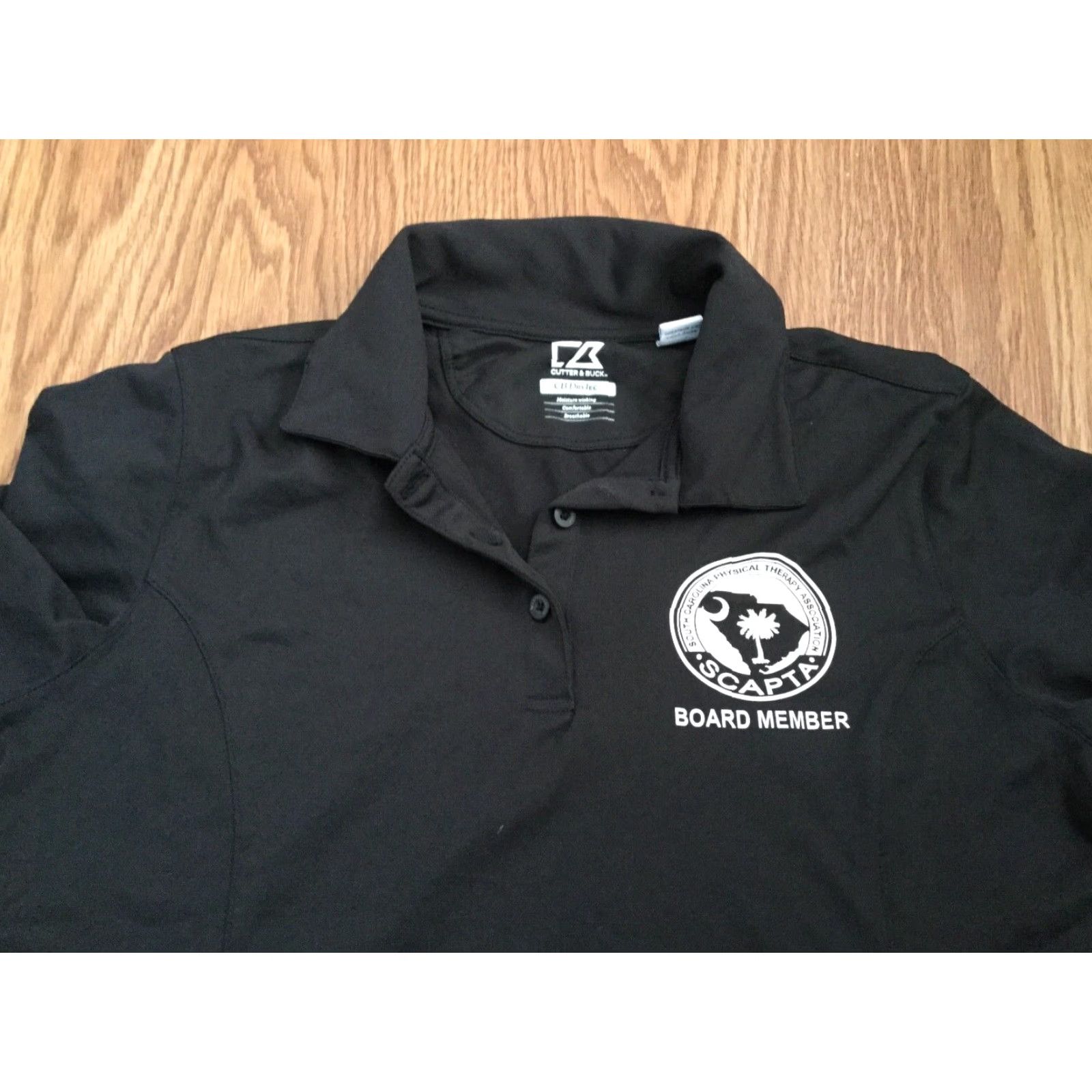 Cutter & Buck CUTTER & BUCK GOLF CB Drytec Black Woven Polo Shirt / Top Womens M/M Personalized Size M / US 6-8 / IT 42-44 - 2 Thumbnail
