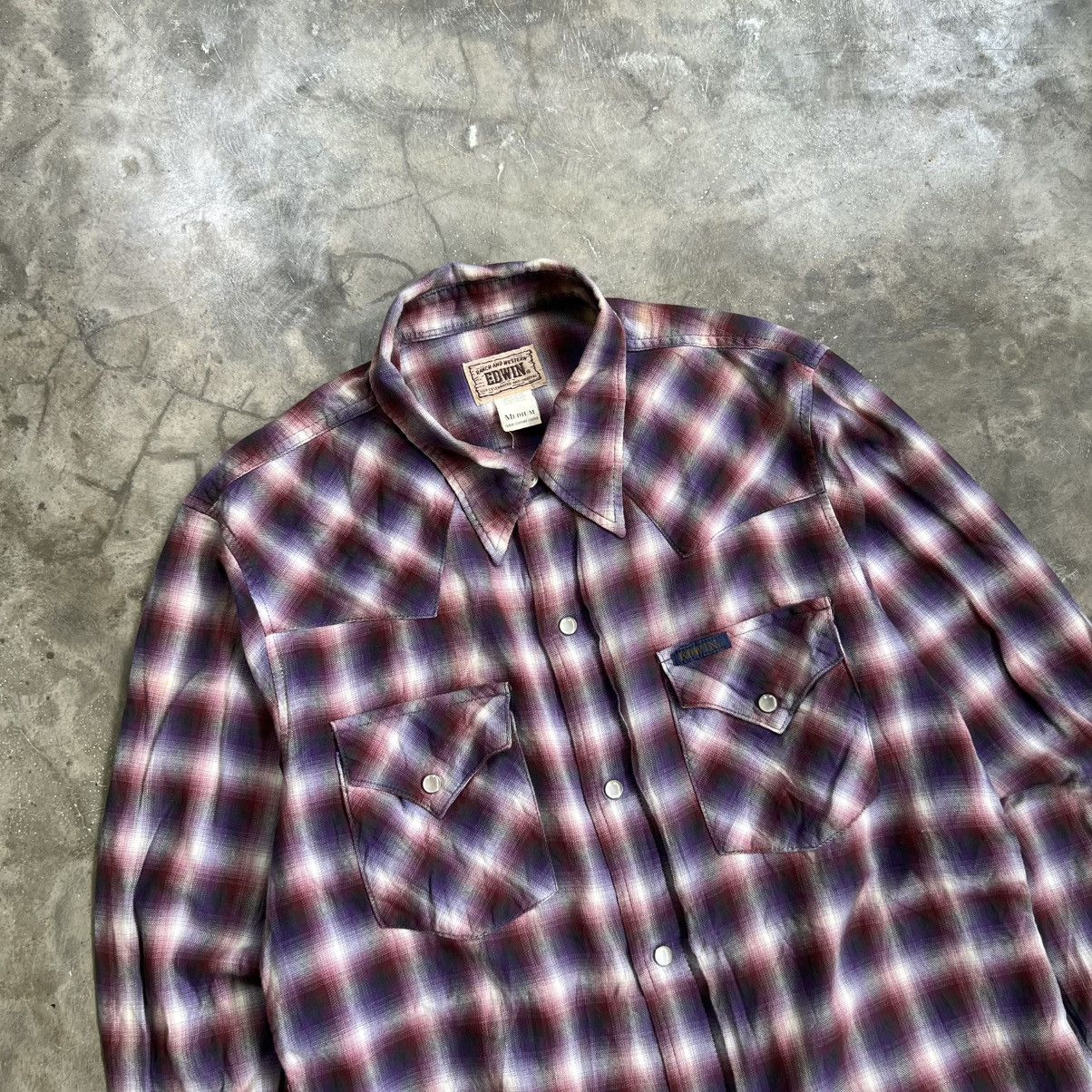 Edwin 1990’s Edwin Western Plaid Snap Button Shirt Size US M / EU 48-50 / 2 - 2 Thumbnail