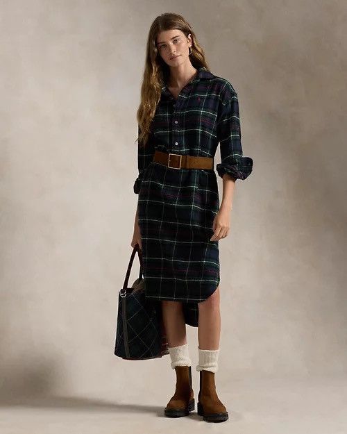 Polo Ralph Lauren × RRL Ralph Lauren 🔥Women’s Polo Ralph Lauren Plaid Cotton Shirdress RRP: 380$ Size S / US 4 / IT 40 - 3 Thumbnail