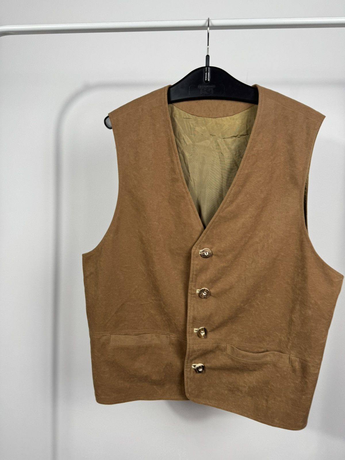 Other Vintage Light Brown Leather Vest Western Biker Waistcoat Size US L / EU 52-54 / 3 - 2 Thumbnail