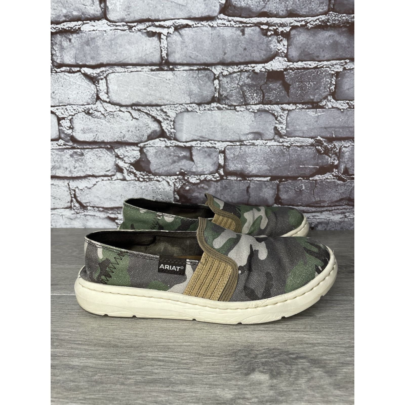 Ariat Ariat Cruiser Camo Green Brown Canvas Fabric Slip On Shoes W Size US 7.5 / IT 37.5 - 3 Thumbnail