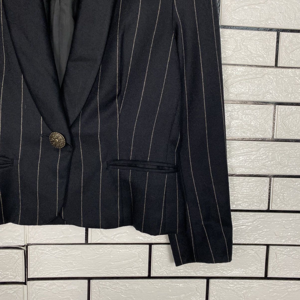 Japanese Brand 📌Cropped Striped Design Button Jacket Karl Kani Size US M / EU 48-50 / 2 - 6 Thumbnail