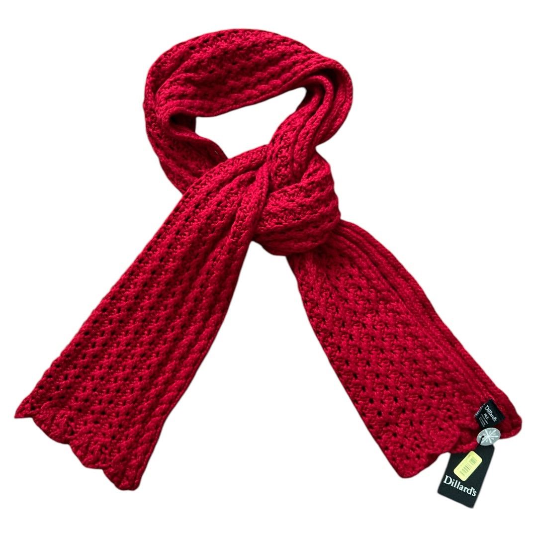 Other Dillard's Red Crochet Scarf Shawl, 64"x13" Size ONE SIZE - 1 Thumbnail