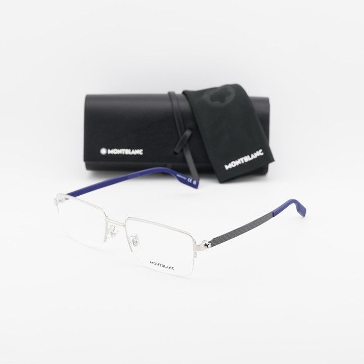 Montblanc Montblanc MB0188O 005 Eyeglasses Silver 57mm Rectangle Frame Size ONE SIZE - 7 Thumbnail
